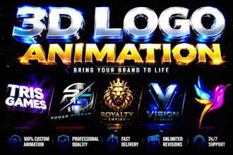 create best premium 3d logo animation or youtube intro video