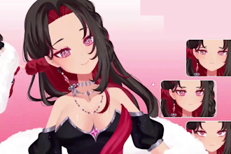 draw male and female live2d model, live2d rigging, 2d vtuber, live2d character