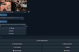 a telegram booking bot for your barbershop salon or small business