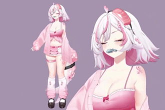 live2d vtuber model vtuber design male or female 2d vtuber model furry vtuber
