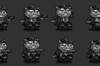 design 8 bit 16 bit 2d pixel art character sprite sheet animations 2d retro game