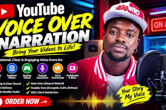 record attention grabbing voice over for youtube tiktok  and facebook