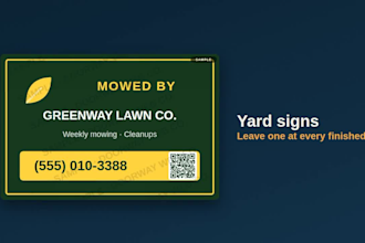 design a truck magnet and yard sign for your business