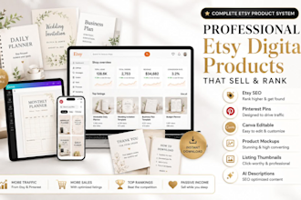 create pinterest optimized etsy digital products with SEO