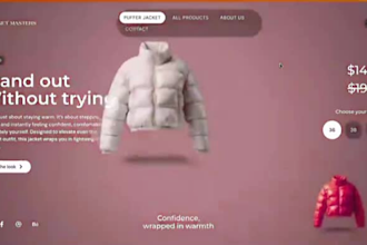 do interactive 3d website landing page  3d model gsap animation threejs r3f