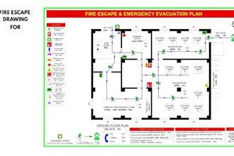 create a fire escape and emergency evacuation plan for audit