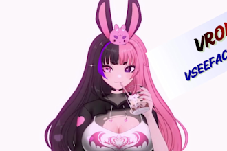 design and rig 3d vtuber model, vrchat avatar and arkit blendshapes