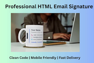 create a responsive HTML email template and professional email signature
