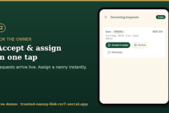 a service booking app with an owner dashboard for your business