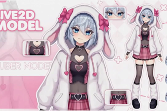 do 3d vtuber model, vrchat avatar, 3d rigging or vroid model, 3d anime vtuber
