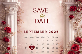 design a luxury wedding invitation video with custom animation