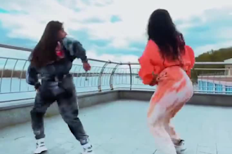 do tiktok dance video, twerk attractive group choreograph