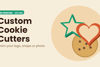 design 3d printable cookie cutters from your logo or photo