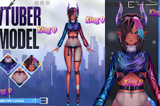 draw and rig live2d vtuber model, 2d anime vtuber avatar, live2d vtuber rigging
