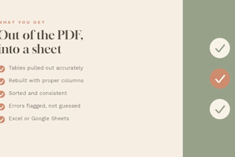 convert your PDF or scanned data into a spreadsheet