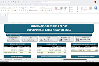create professional excel mis reports for sales, HR and inventory