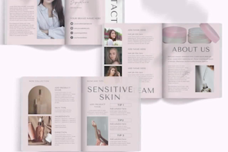 design skincare brochure canva catalog lookbook beauty booklet template