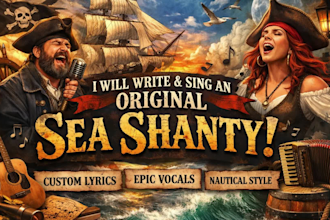 sing powerful sea shanty, pirate folk songs with aunthentic sailor vocals