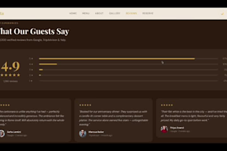 design and develop a modern restaurant or cafe website