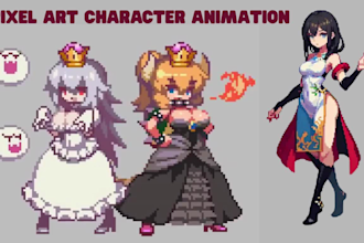 create pixel art nsfw character animation sprite sheet 2d game character design