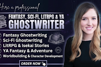 ghostwrite, rewrite, edit fantasy, sci fi, litrpg, progression, ya fiction books
