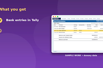enter bank transactions and help reconcile in tallyprime