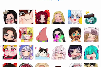 create twitch emotes animated emotes, discord emoji nsfw stickerer vtuber badges