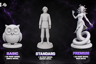 sculpt 3d models, characters and figures for 3d printing