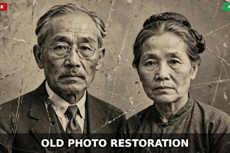 restore old damaged photos, fix blurry cracked photos