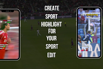 create sport highlights, basketballs and football sports video editing