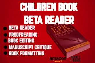 beta read and critique your children book mg ya fiction nonfiction