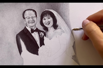 draw a high density custom ballpoint pen portrait