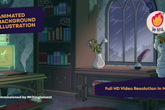 create looped animated background with cartoon style