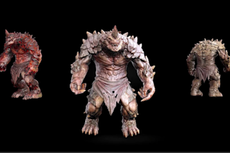 create a game ready 3d character or creature