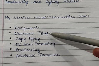 provide neat handwritten notes and documents