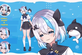 design and rig animal vtuber model, pet or mascot vtuber model, for streaming