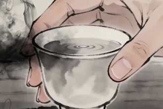 create a zen ink wash short film about a koan