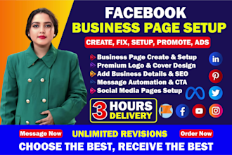 facebook business page create social media account create