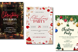 design custom christmas party invitations and event cards