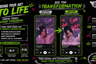 create animated spotify canvas and motion album cover