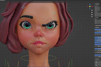 rig your 3d character in blender or maya with 52 arkit blendshapes,facial rig