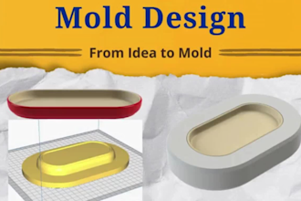 create silicone mold plastic mold injection mold design stl 3d printing and ship