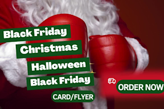 design black friday cybermonday flyer christmas new year post card halloween ai