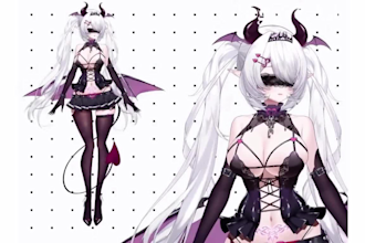 design custom anime vtuber model 3d vroid live2d vtuber rigging commission