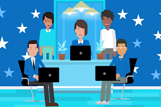 create animated explainer elearning course video and training video