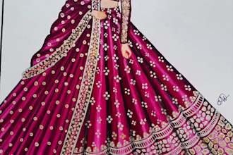 design custom fashion illustrations and garment sketches