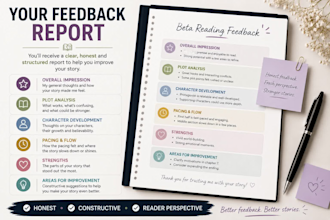 beta reading and honest feedback for your story