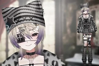 draw and rig 2d vtuber model, live2d rigging, vtuber model, live2d model