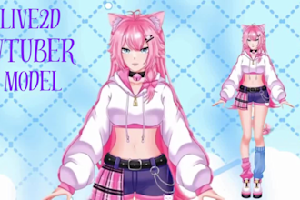 design and rig vtuber model live2d anime vtuber model rigging for vtube studio