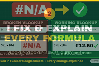 fix excel formulas, vlookup, xlookup and google sheets formula errors